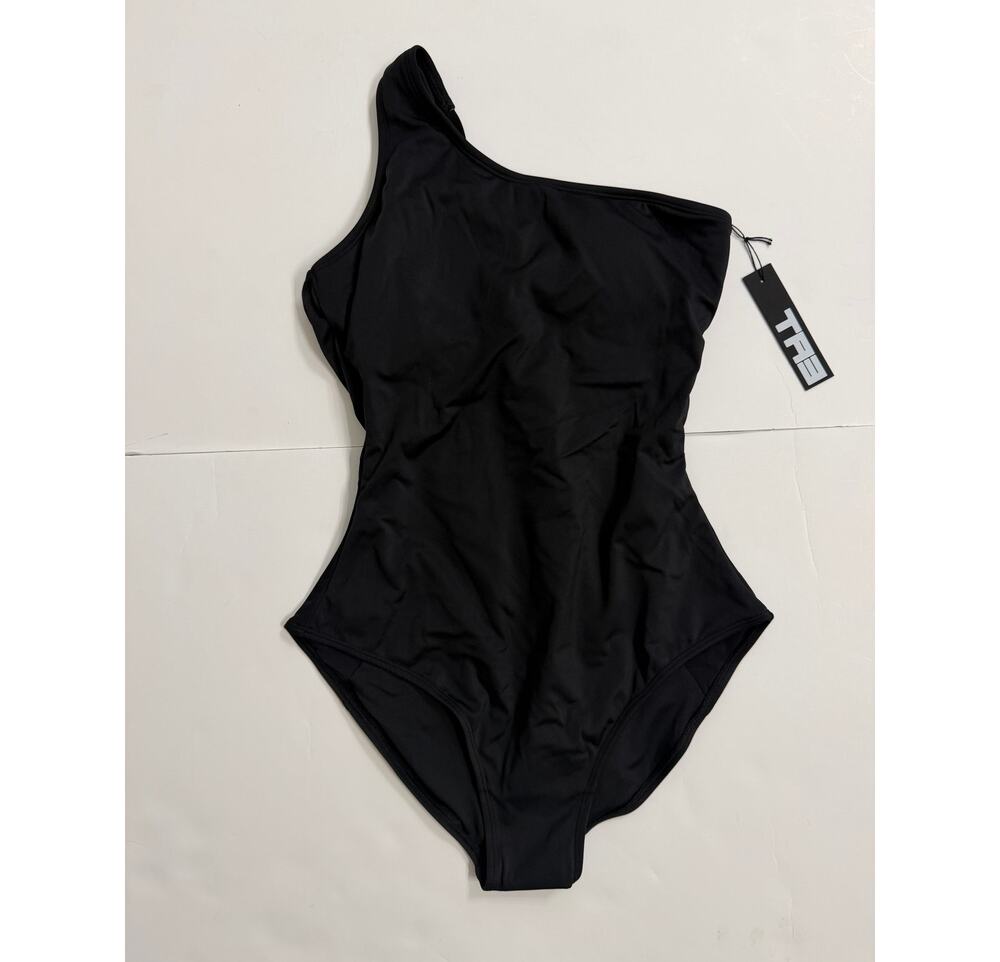 Ta3 Swim One Sidey Asymmetrical Compression One Piece Black MEDIUM SHORT NEW
